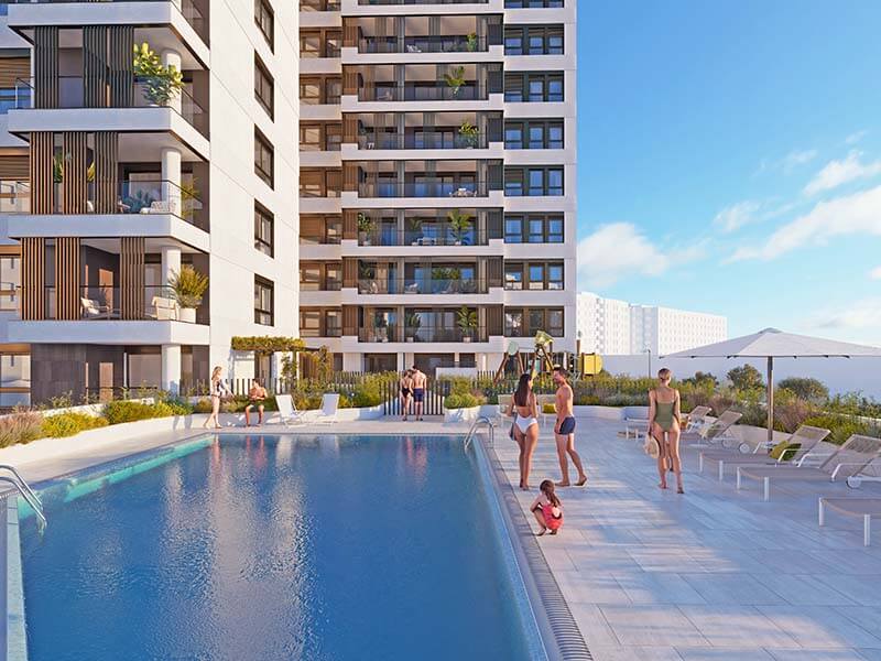 New build Valencia city Ruzafa Parc Central - pool